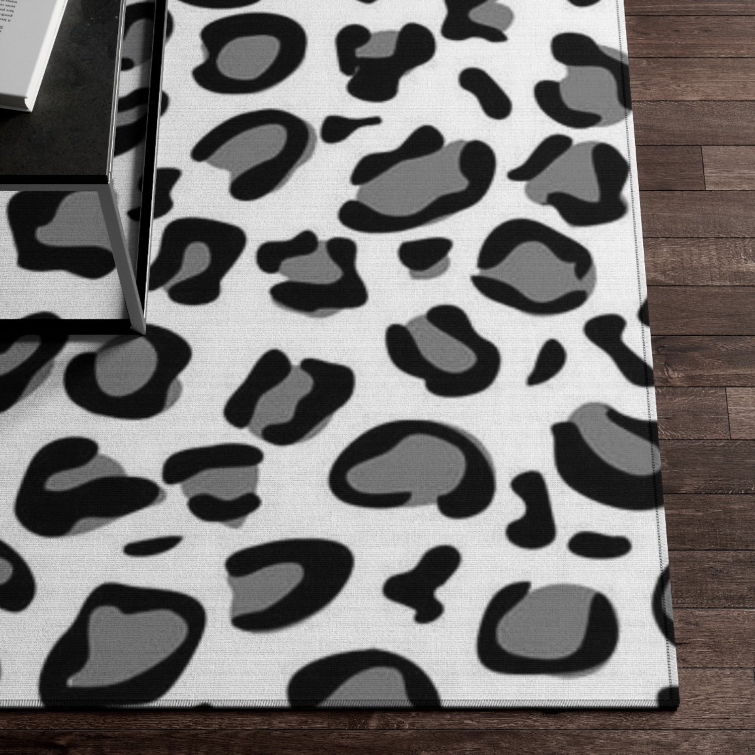 Dornier Rug Leopard,black, white and grey