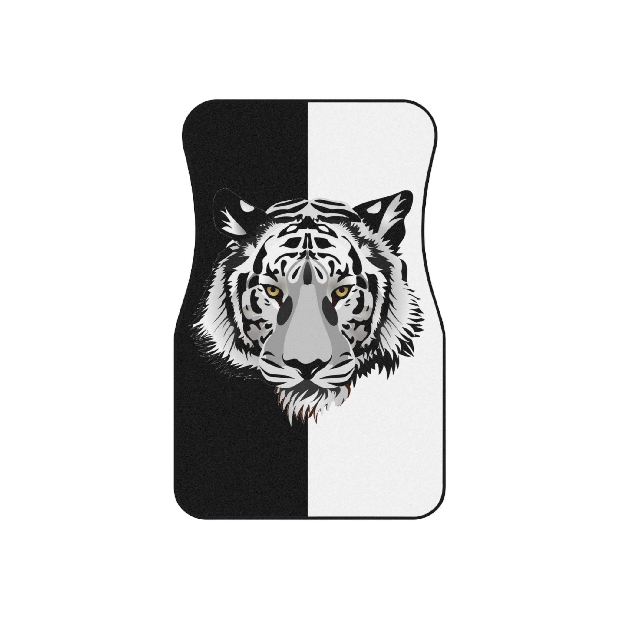 Car Mats (Set of 4) Tiger on Black and White