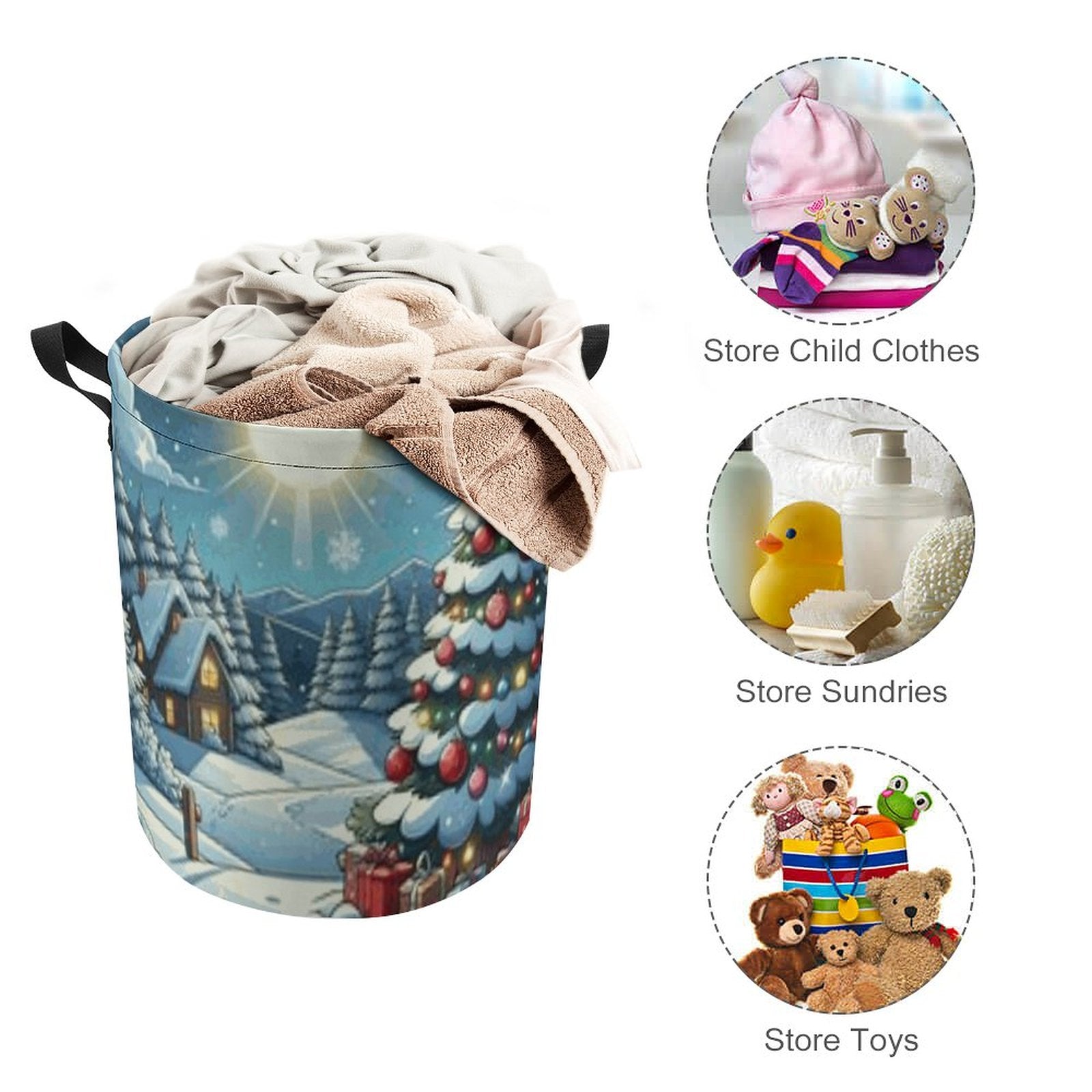 Drawstring collapsible Laundry Basket