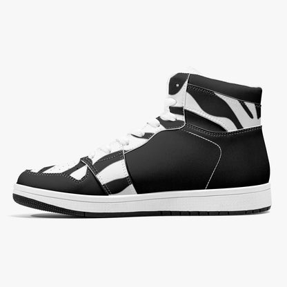 High Top Sneakers Black with zebra print decoration