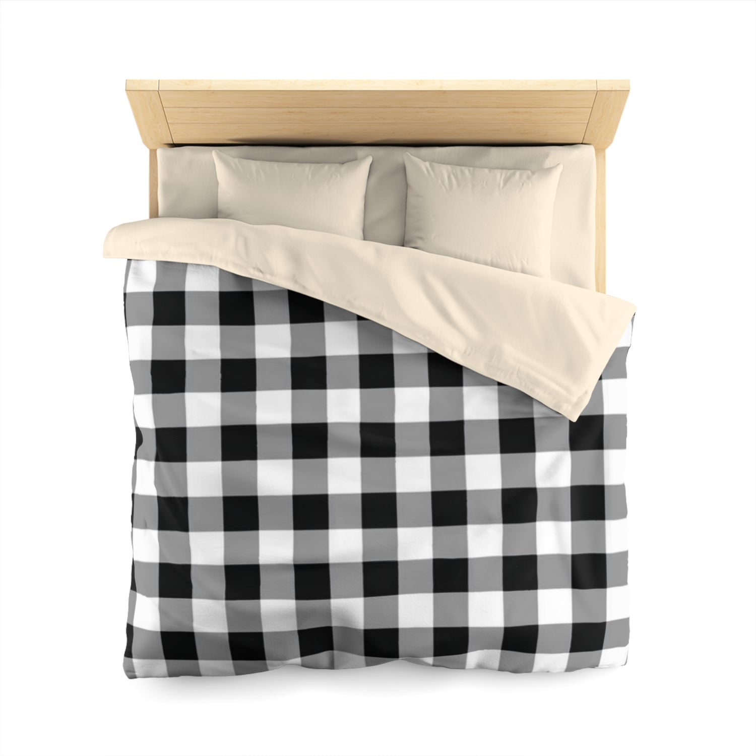 Microfiber Duvet Cover Black and white