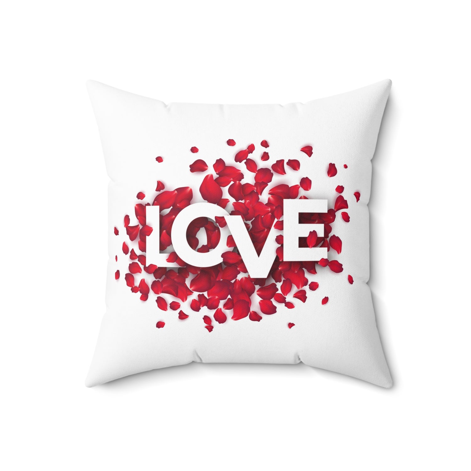 Spun Polyester Square Pillow Love