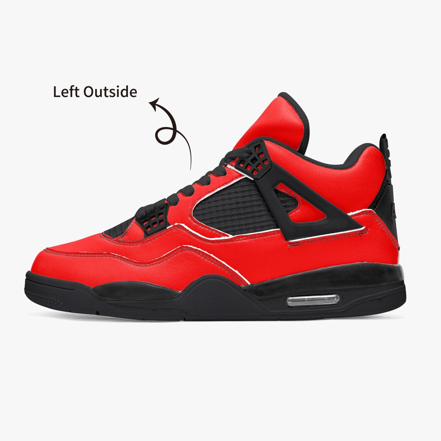 698. AJ4 Basketball Sneakers -Black Red