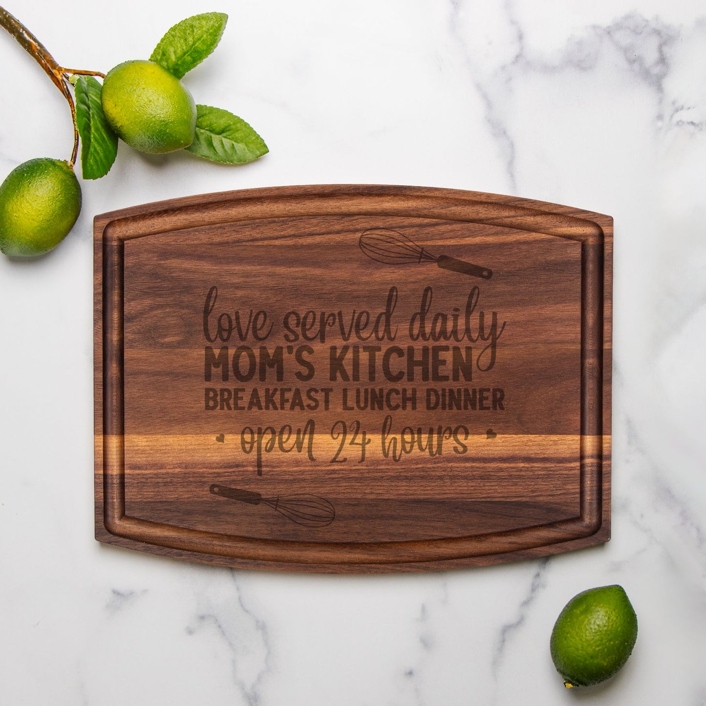 Arched Wood Cutting Board with Groove - 12’’ x 9’’ - Home & Kitchen