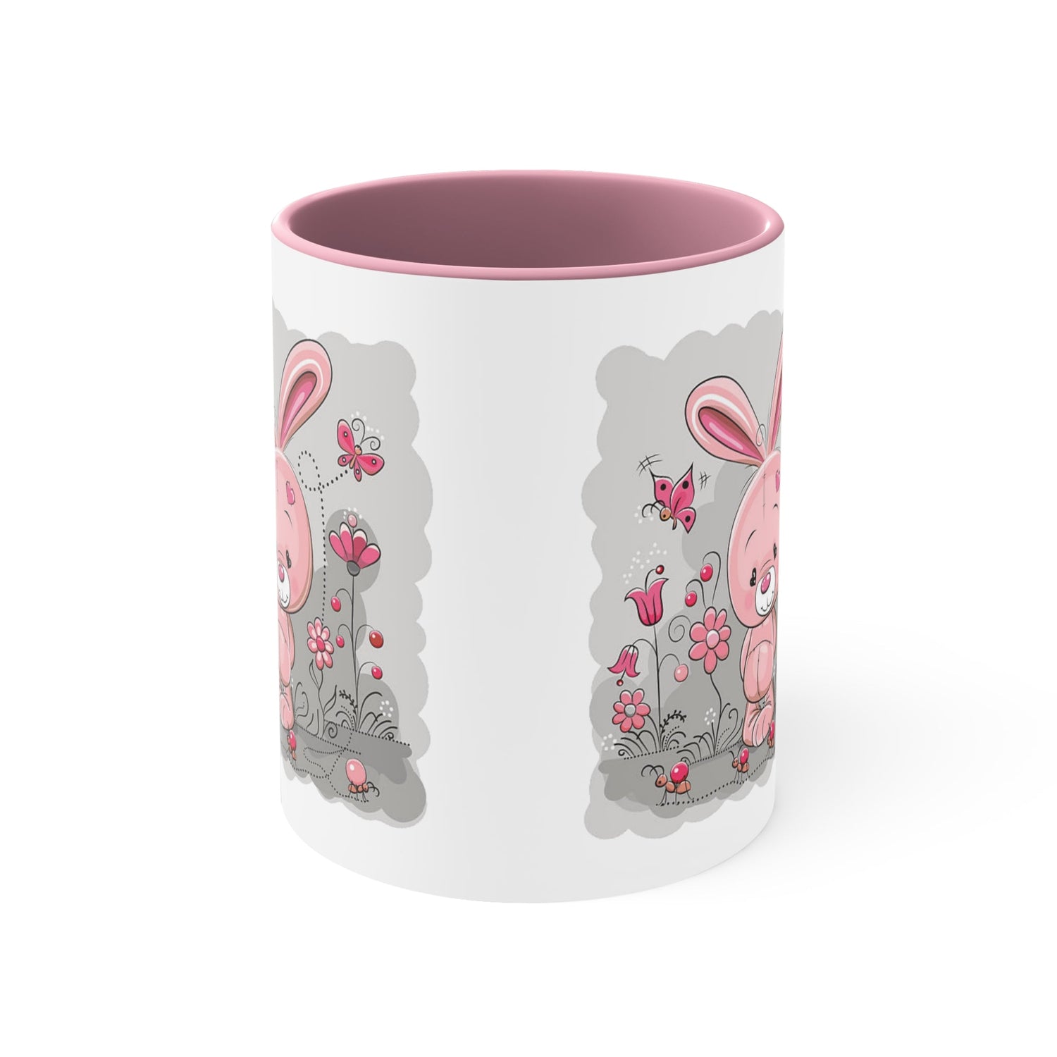 Accent Coffee Mug Pink Rabbit Valentine