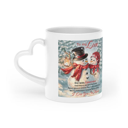 Heart-Shaped Mug Snowmen Decoration One more Christmas together