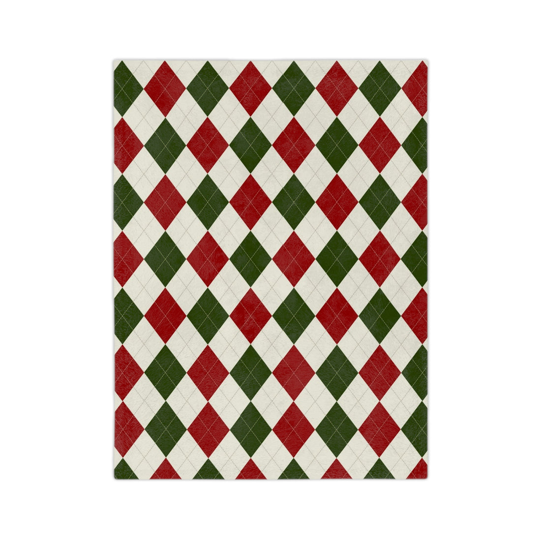 Velveteen Minky Blanket Christmas pattern red green