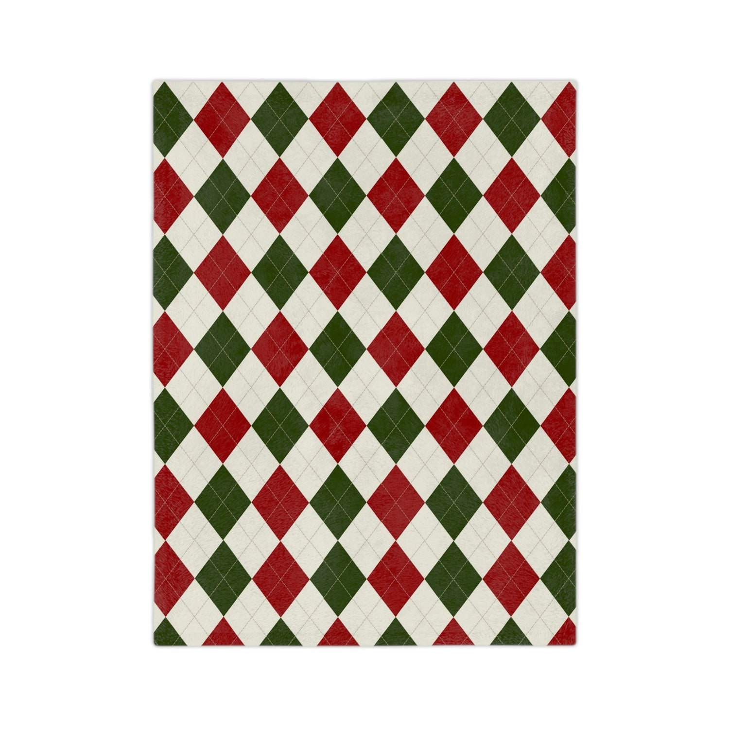 Velveteen Minky Blanket Christmas pattern red green