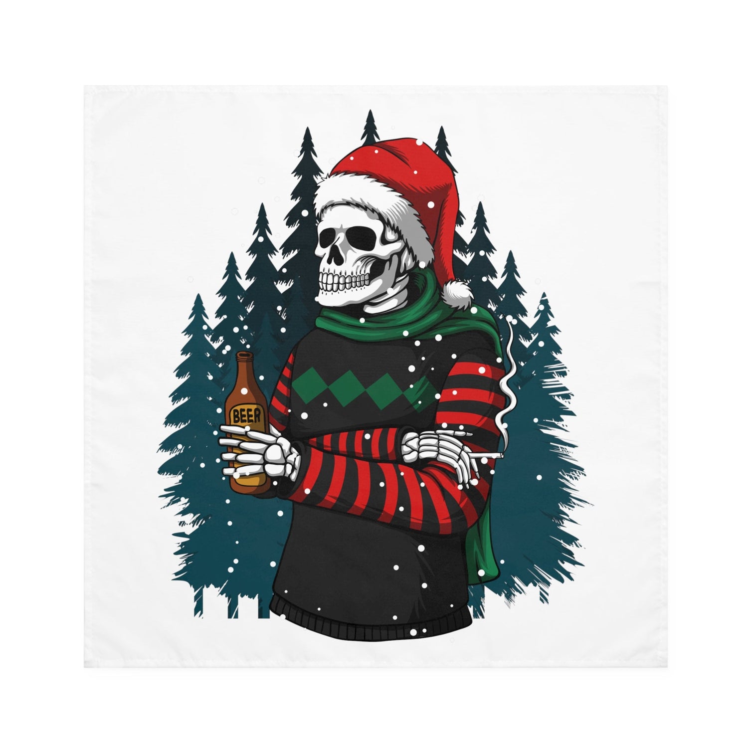 Napkins Christmas Skull with Beer