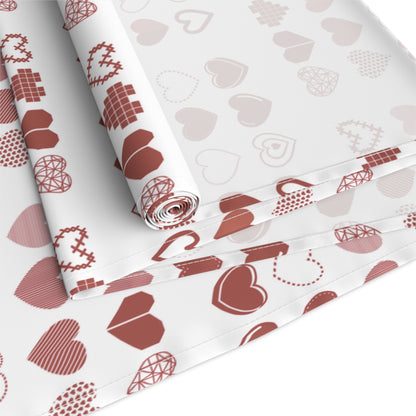 Table Runner (Cotton, Poly) Hearts Valentine