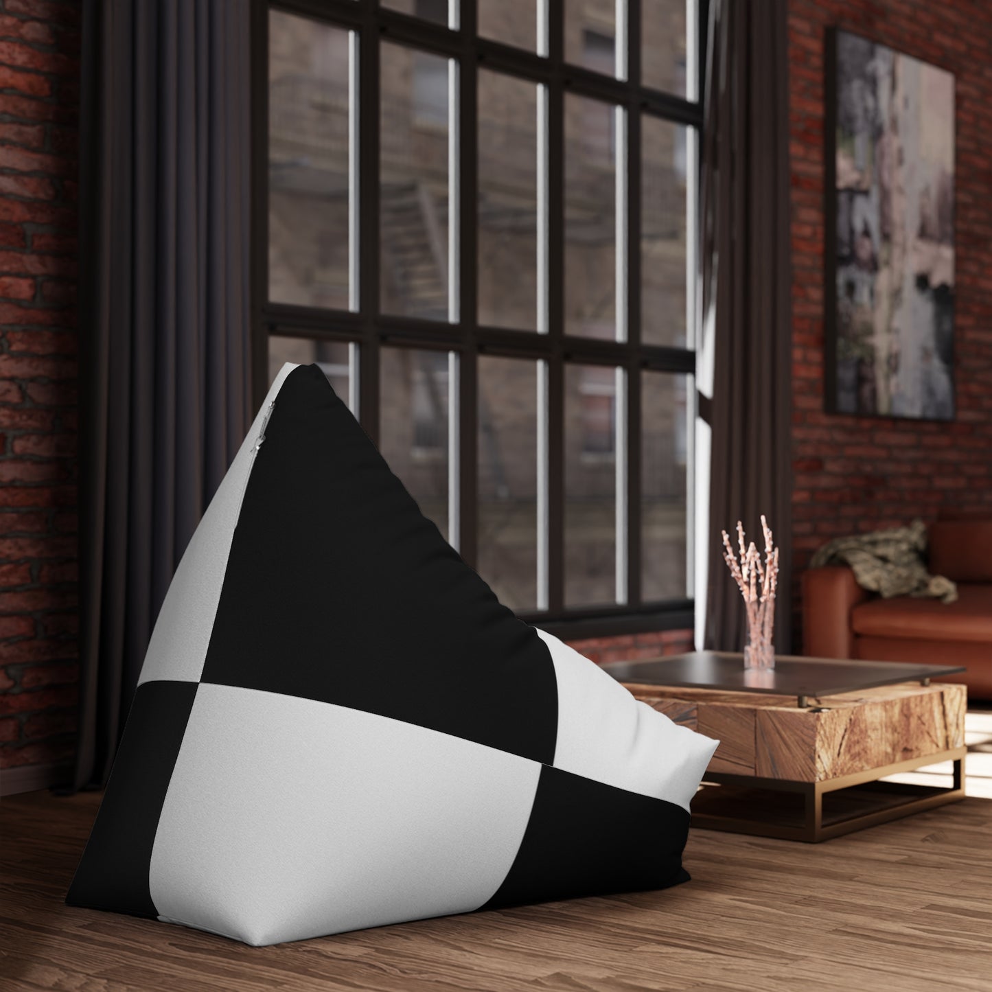 Bean Bag Chair Cover Black and White