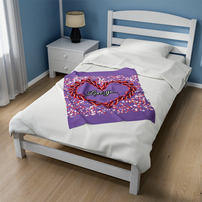 Velveteen Plush Blanket Love you