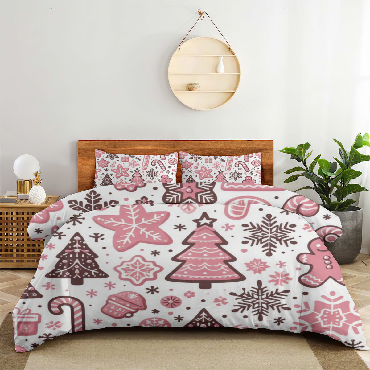 Quilt Cover Four-Piece Set Christmas pink decoration