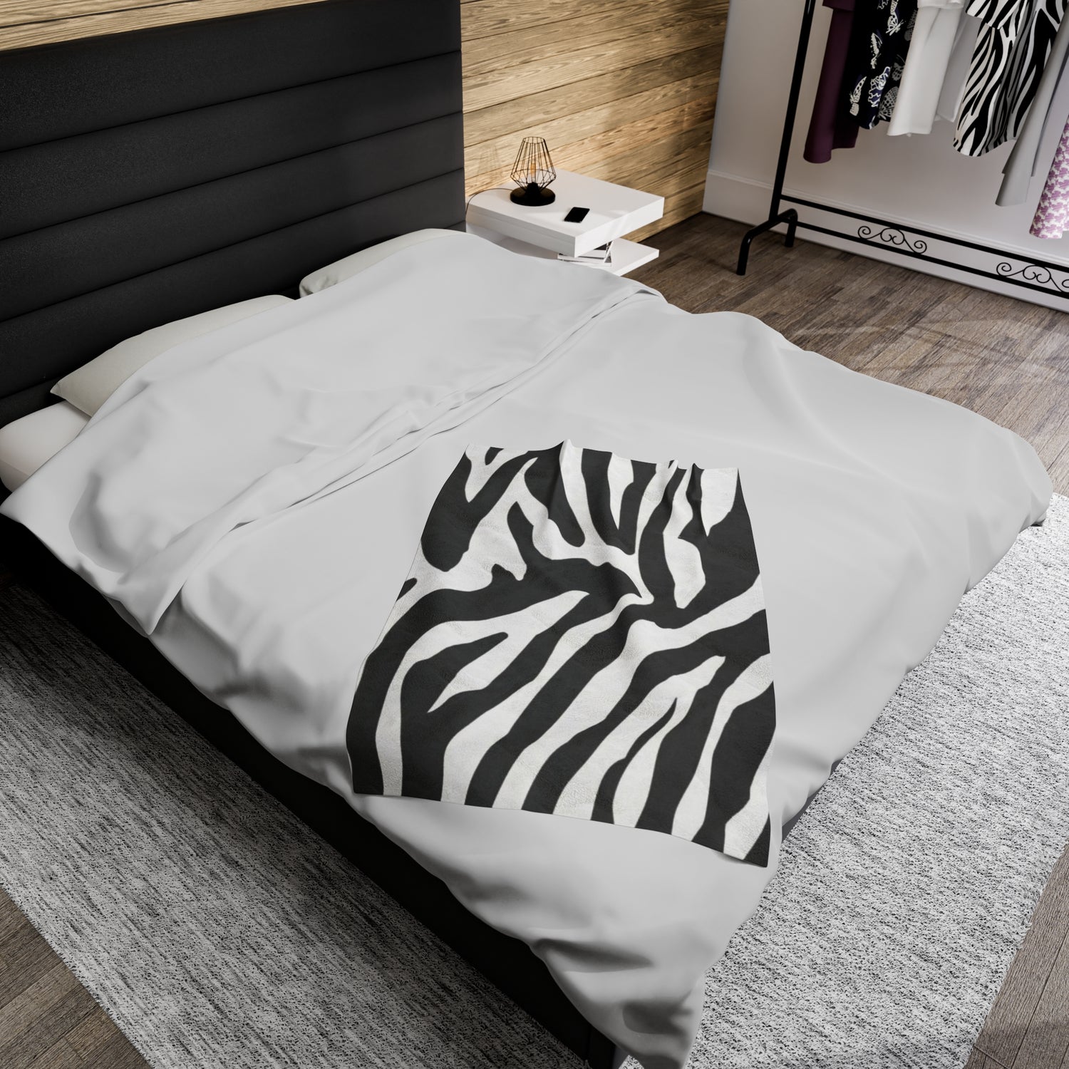 Velveteen Plush Blanket Zebra