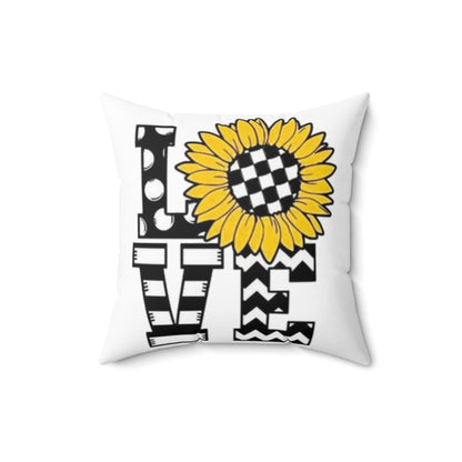 Spun Polyester Square Pillow Love