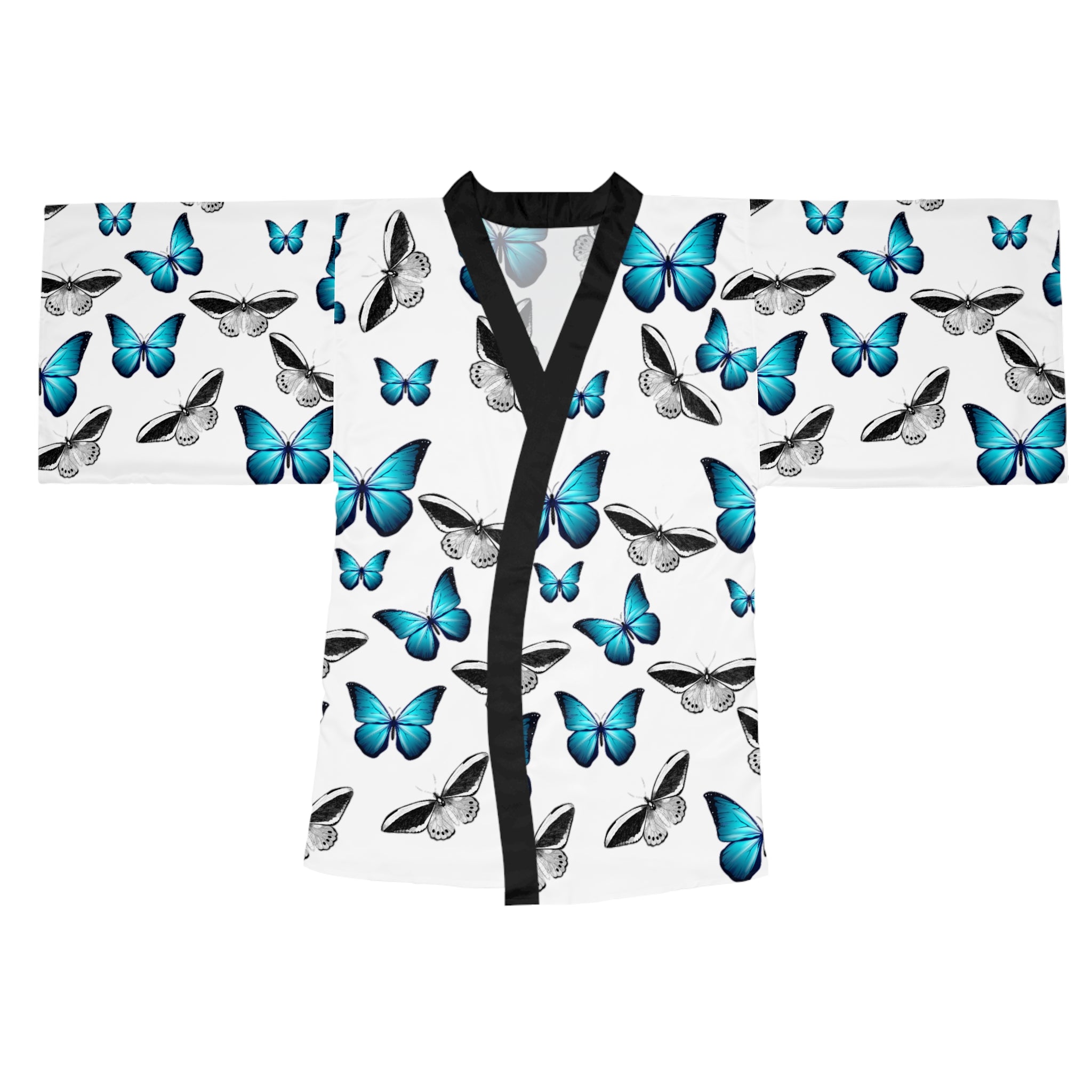 Long Sleeve Kimono Robe Butterflies