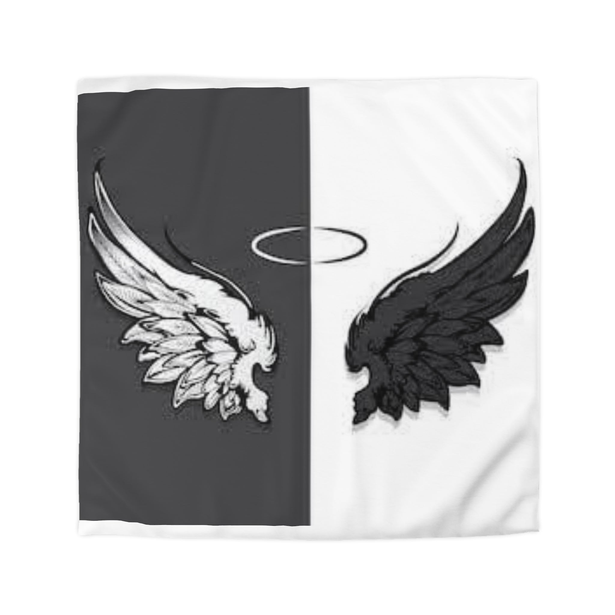 Microfiber Duvet Cover Wings black and white