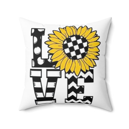 Spun Polyester Square Pillow Love