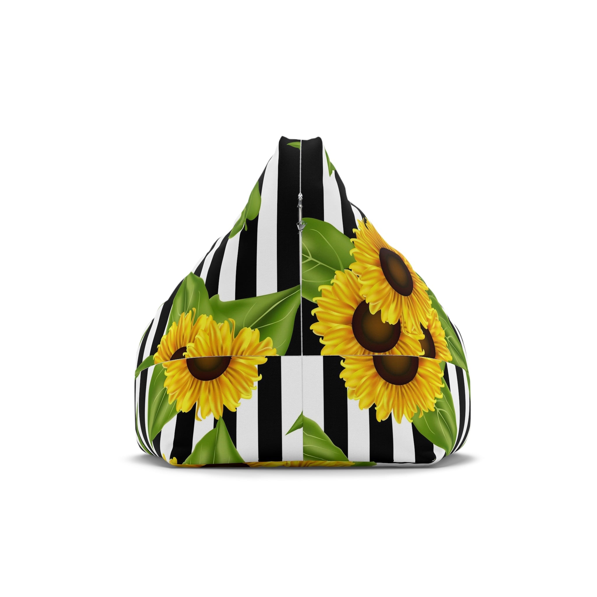 Bean Bag Chair Cover Sunflowers on black and white