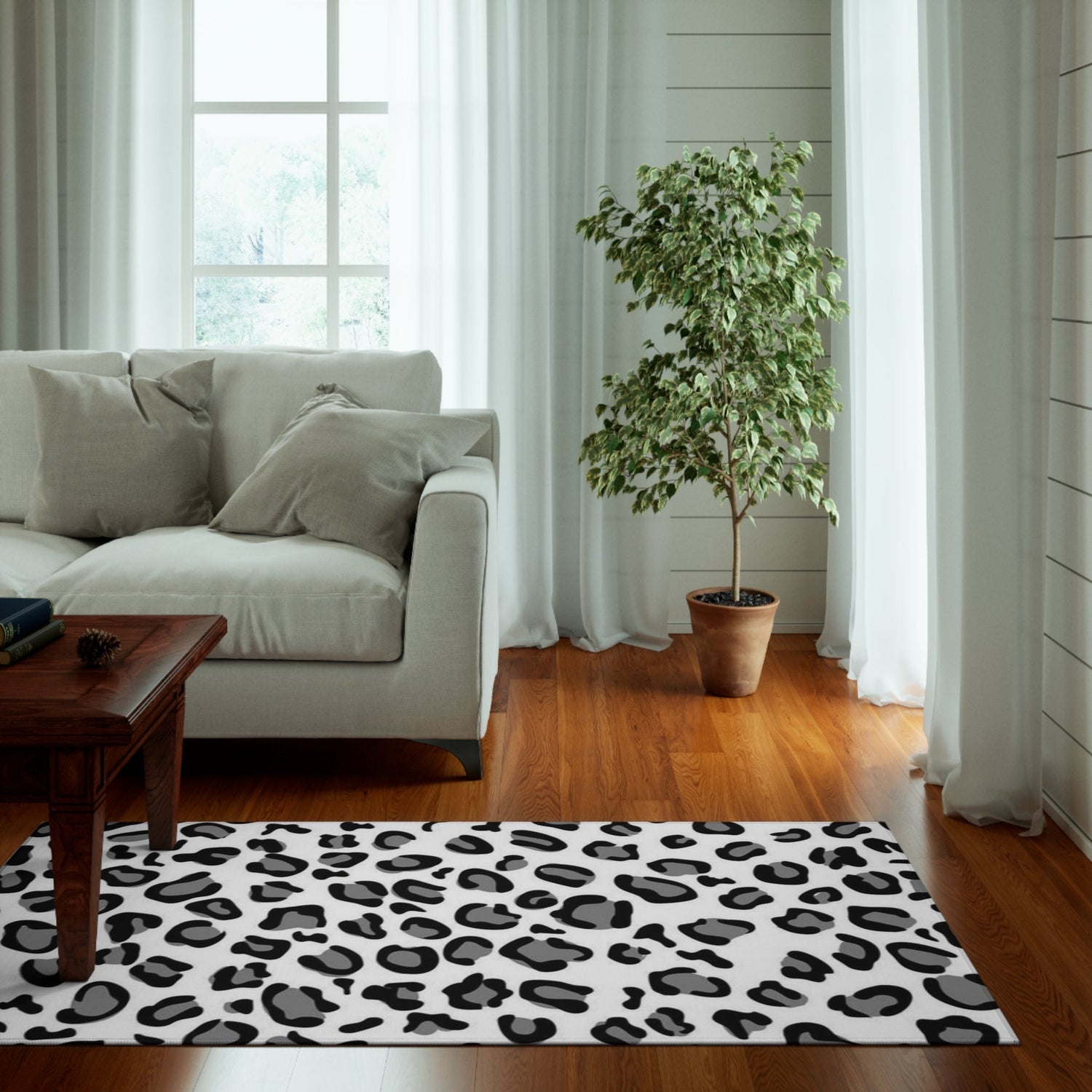 Dornier Rug Leopard,black, white and grey