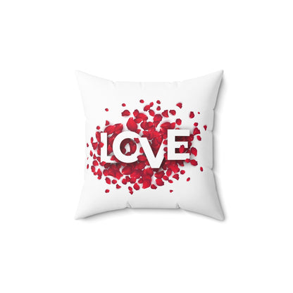 Spun Polyester Square Pillow Love