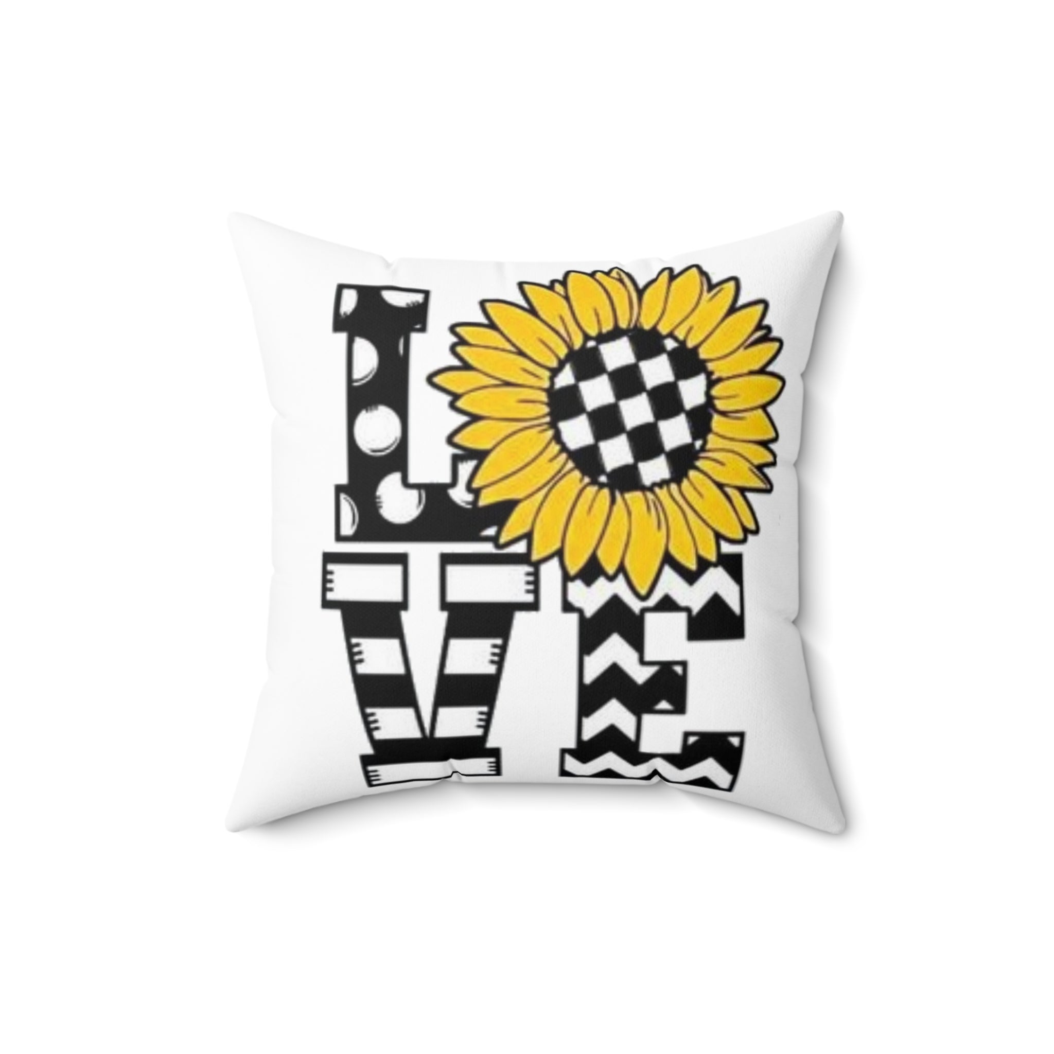 Spun Polyester Square Pillow Love