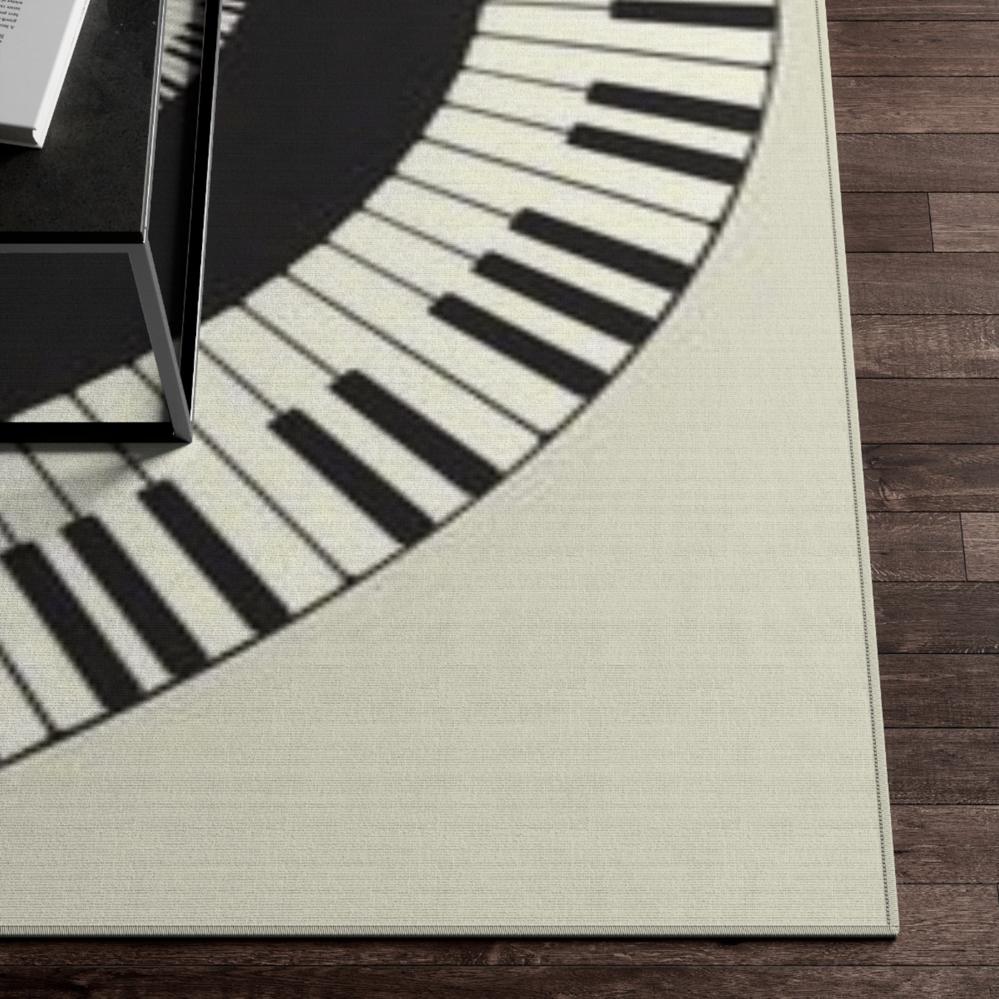 Dornier Rug piano keys black and white