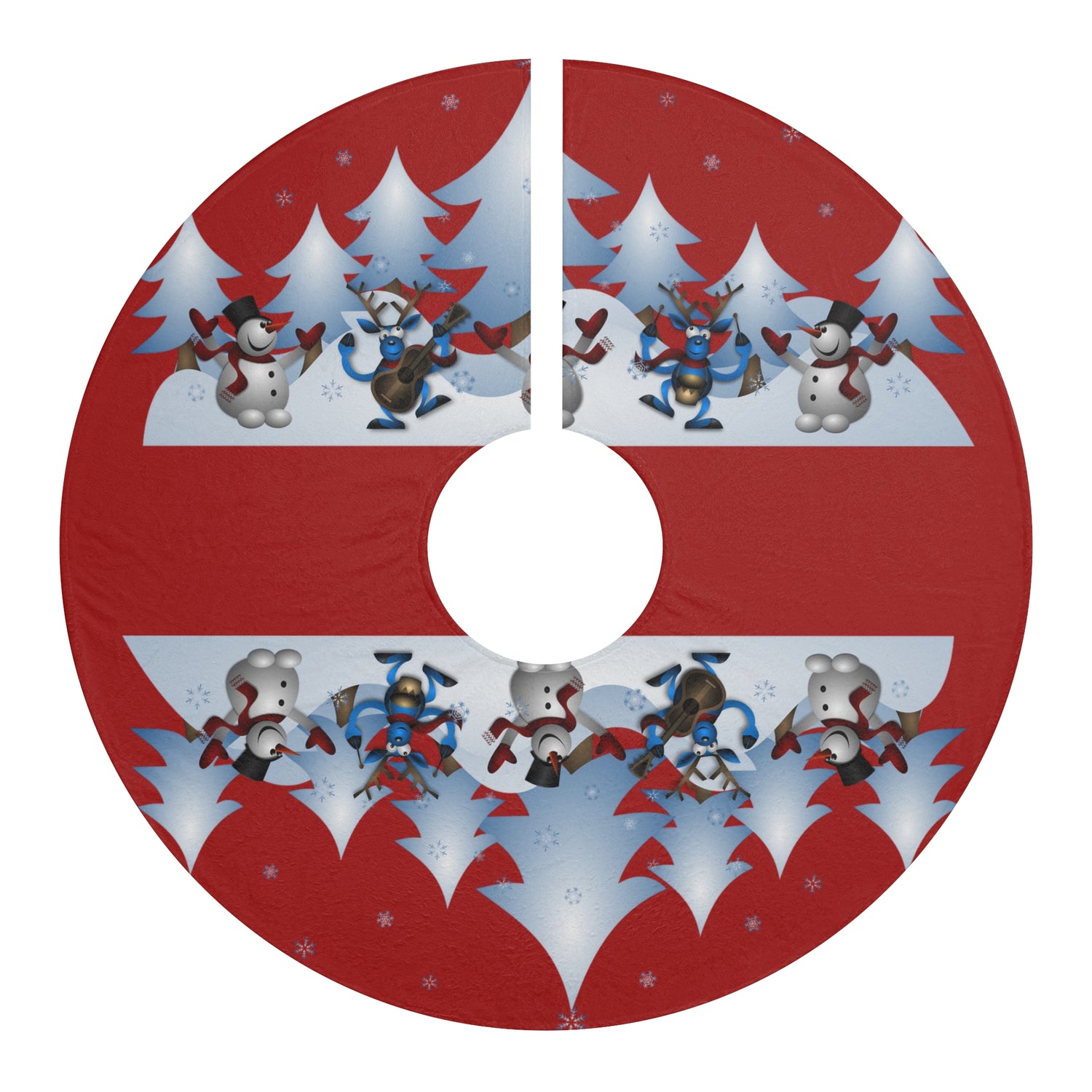 Christmas Tree Skirts Snowmen dancing