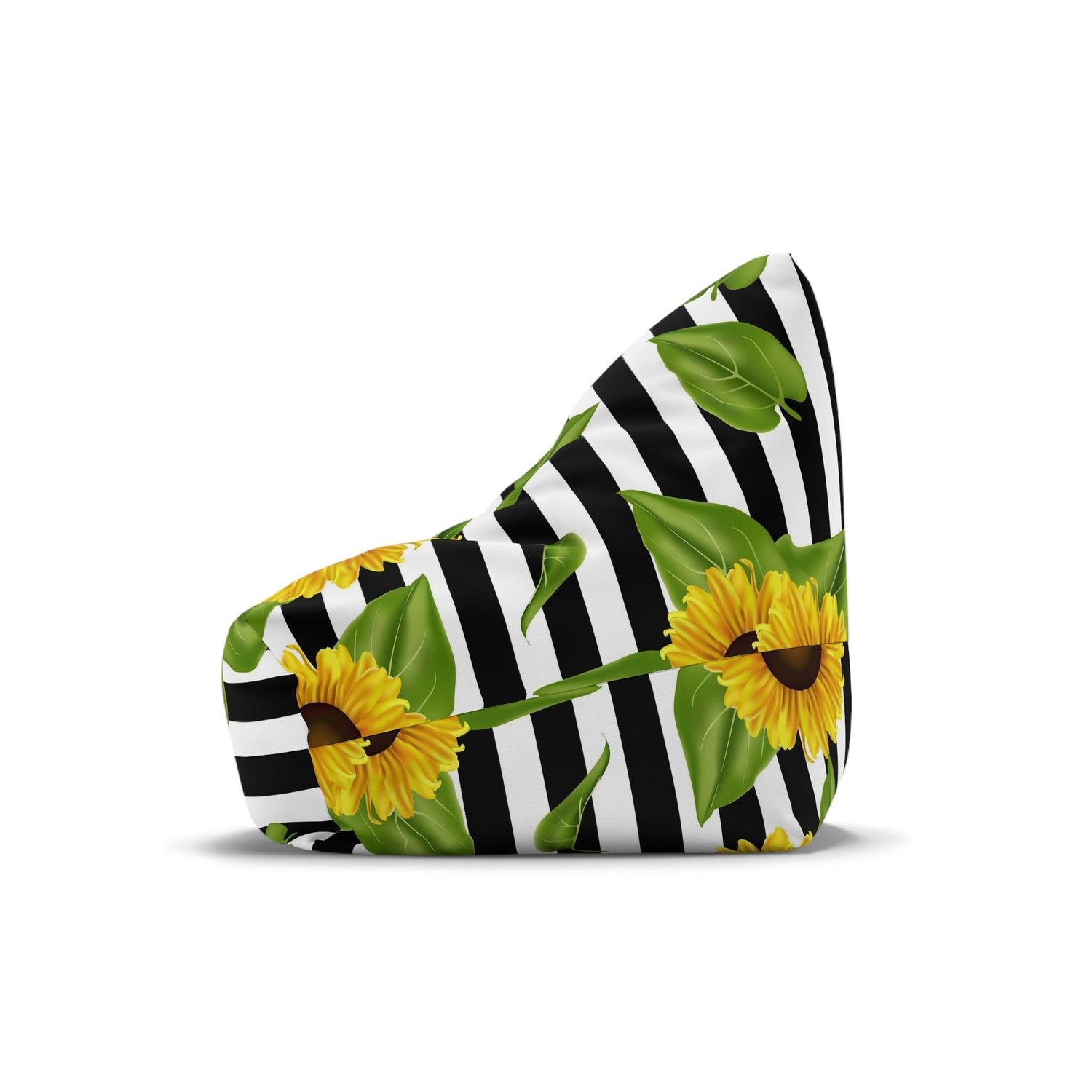 Bean Bag Chair Cover Sunflowers on black and white