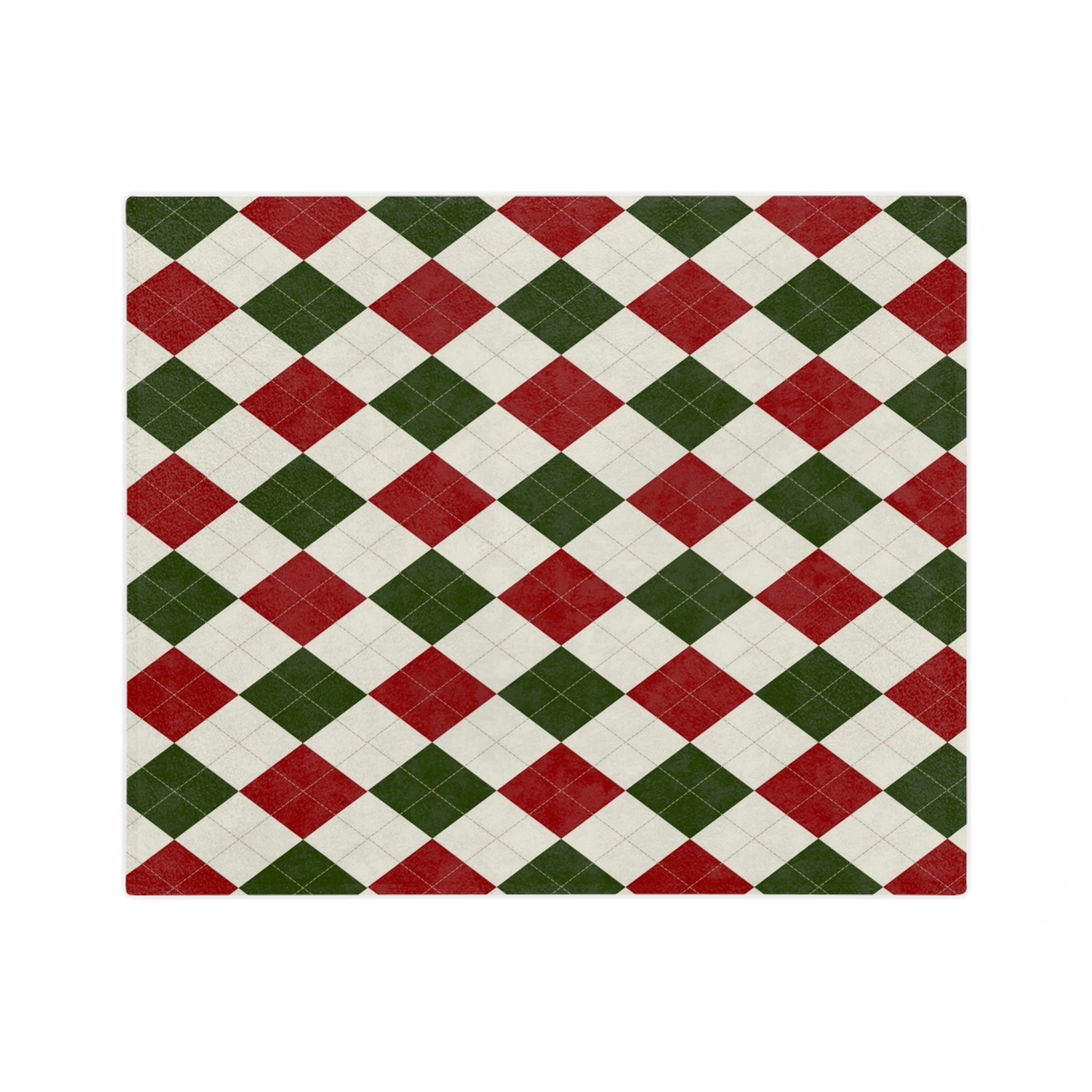 Velveteen Minky Blanket Christmas pattern red green