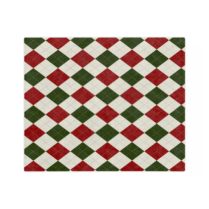 Velveteen Minky Blanket Christmas pattern red green