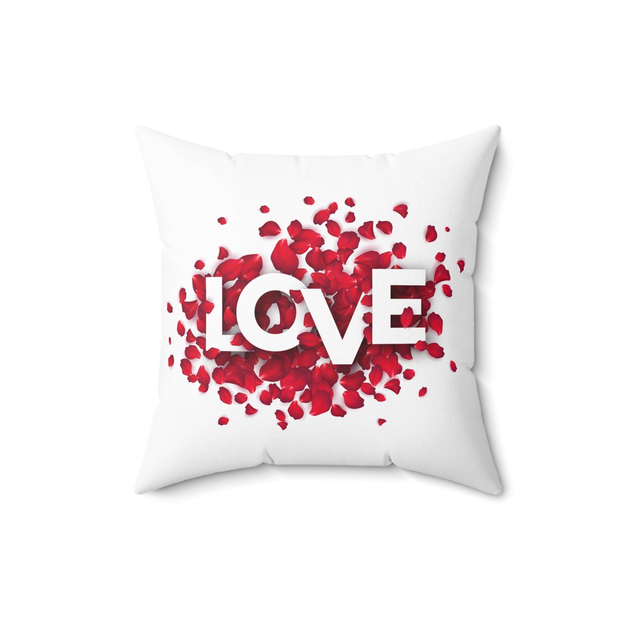 Spun Polyester Square Pillow Love