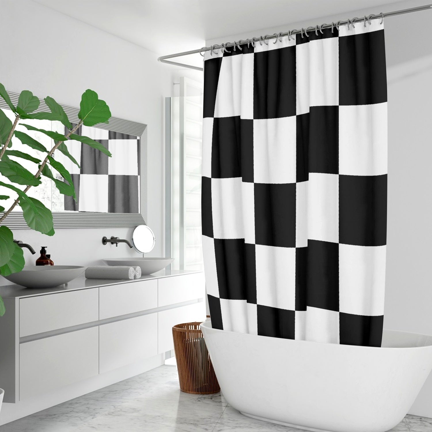 Quick-drying Shower Curtain.