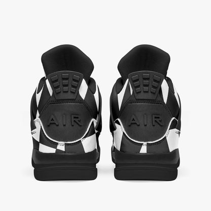 Luxury Black White AJ4 Basketball Sneakers - Masterfully Crafted with Black Sole