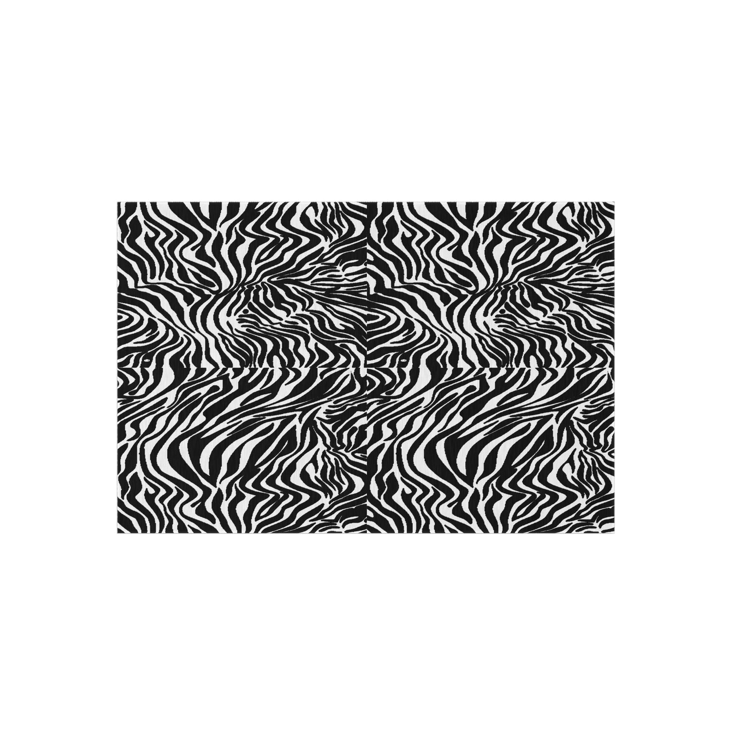 Outdoor Rug White Black Zebra print