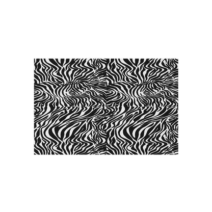 Outdoor Rug White Black Zebra print