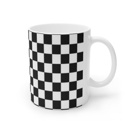 White Ceramic Mug, 11oz and 15oz Black and White