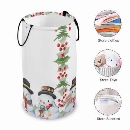 Large Capacity Foldable Laundry Basket Snowman