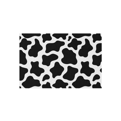 Outdoor and Area Rug Cow print,black and white