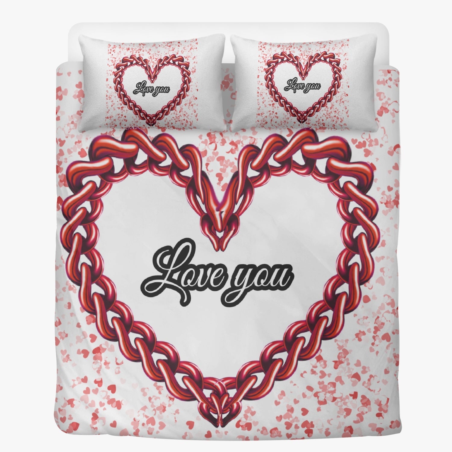 291. 3in1 Polyester Bedding Set Love you