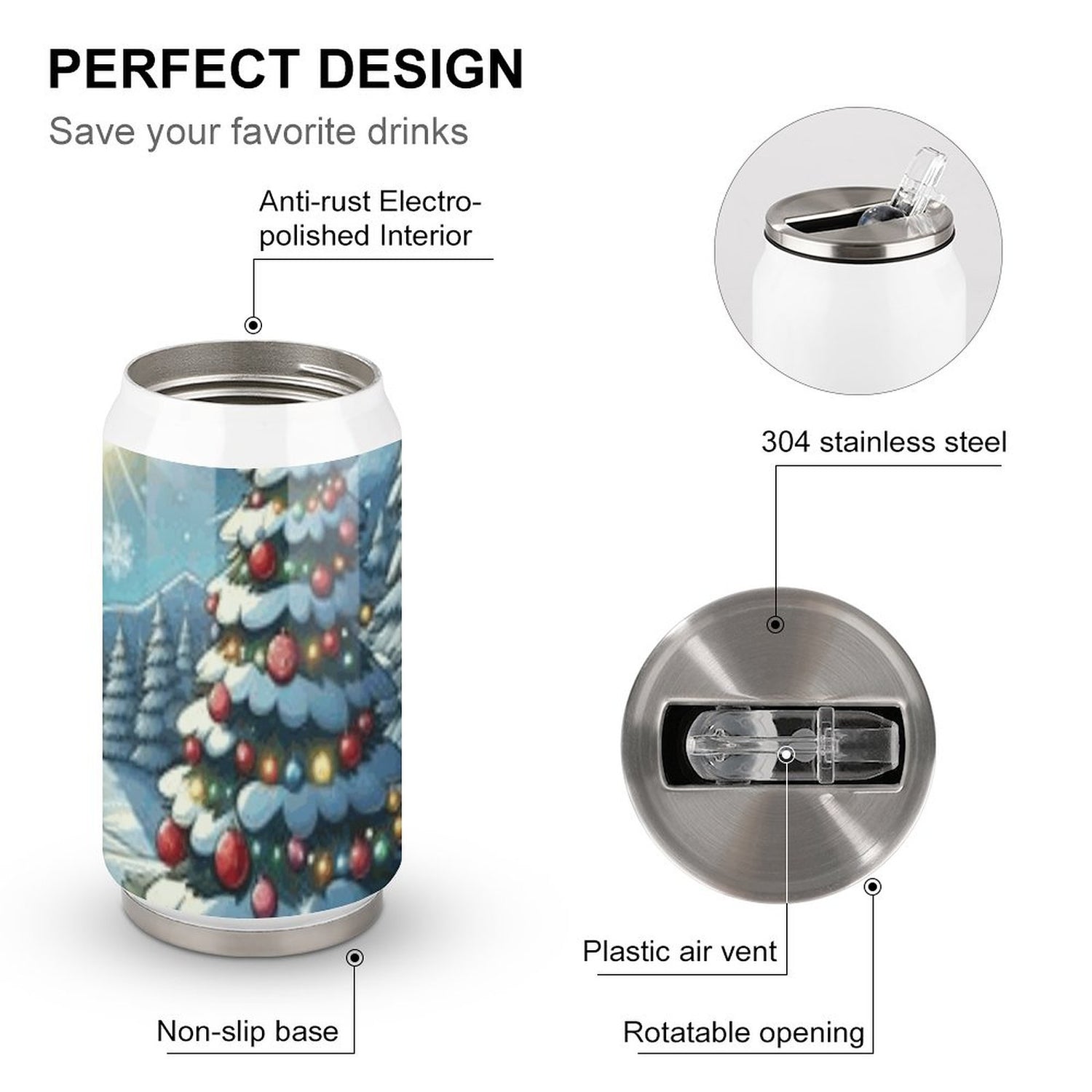 Stainless Steel Tumbler with Straw (All-Over Printing)