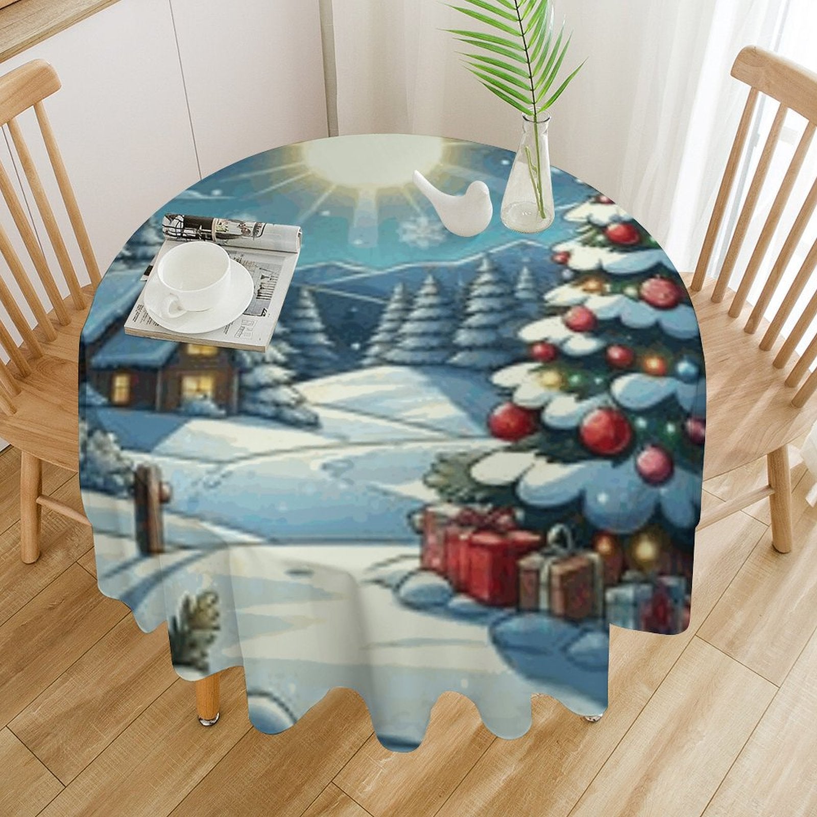 Round Tablecloth on Round Table