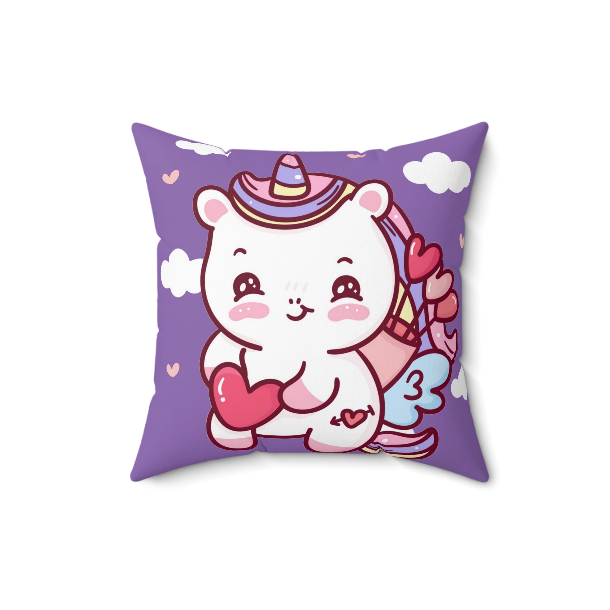 Spun Polyester Square Pillow Unicorn