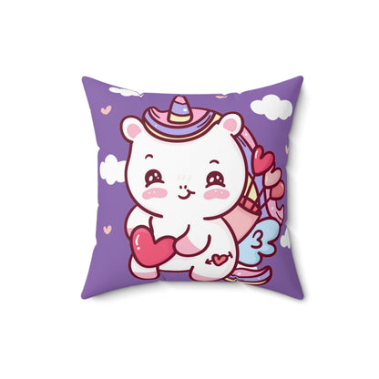 Spun Polyester Square Pillow Unicorn