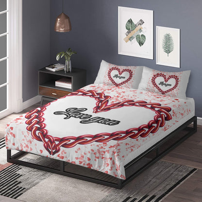 291. 3in1 Polyester Bedding Set Love you