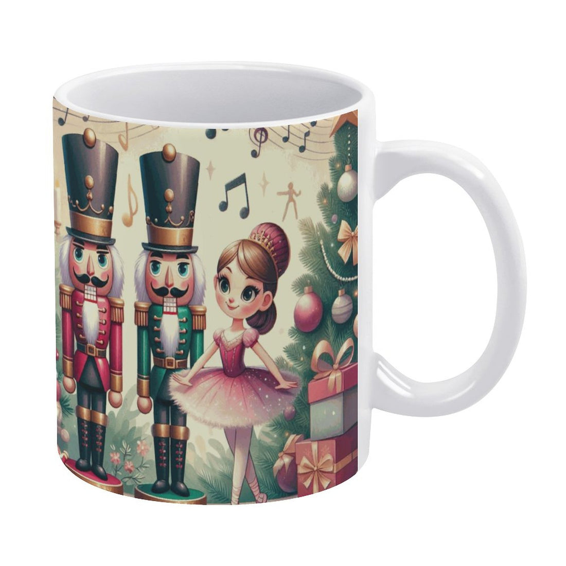 White Mug Nutckracker Christmas decoration