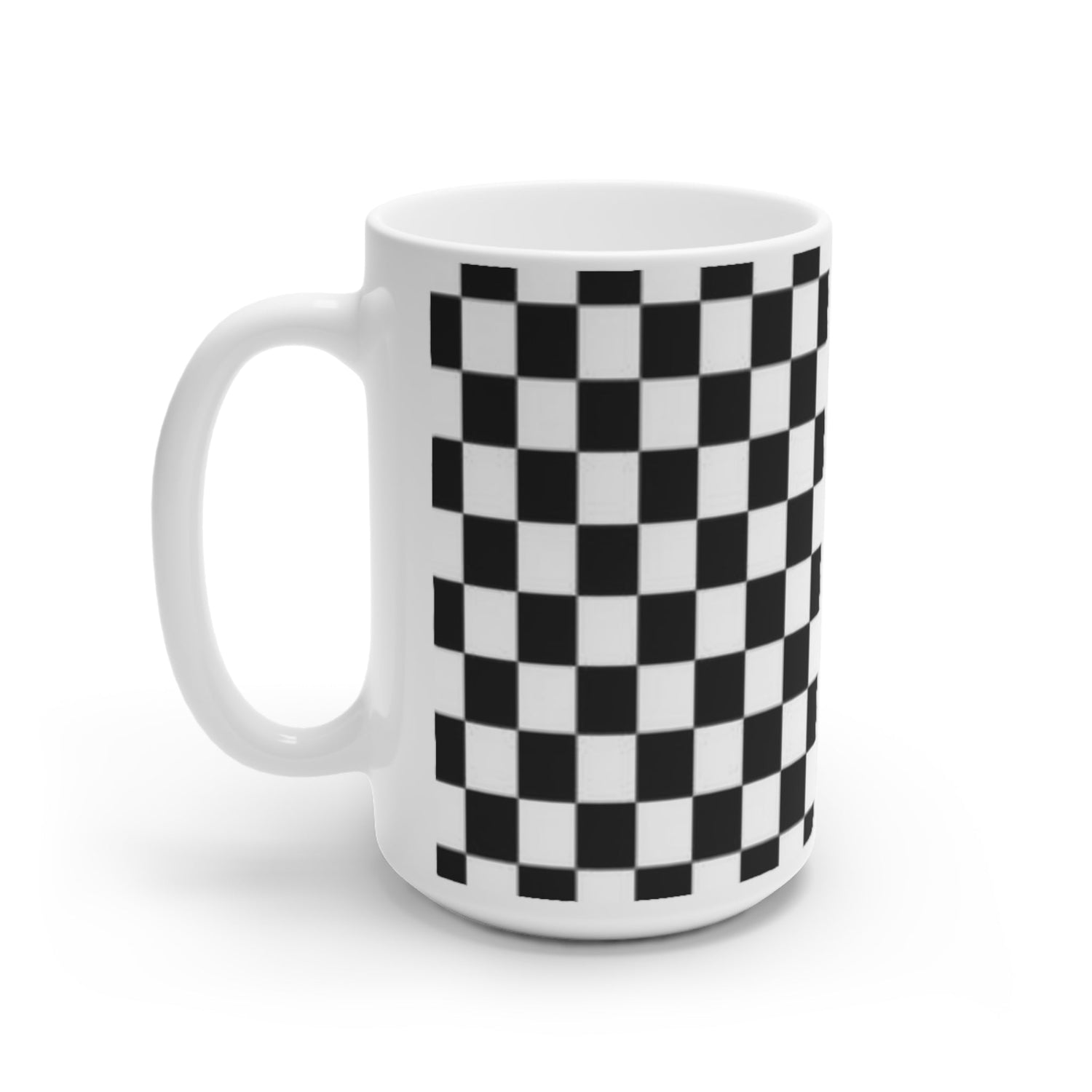 White Ceramic Mug, 11oz and 15oz Black and White