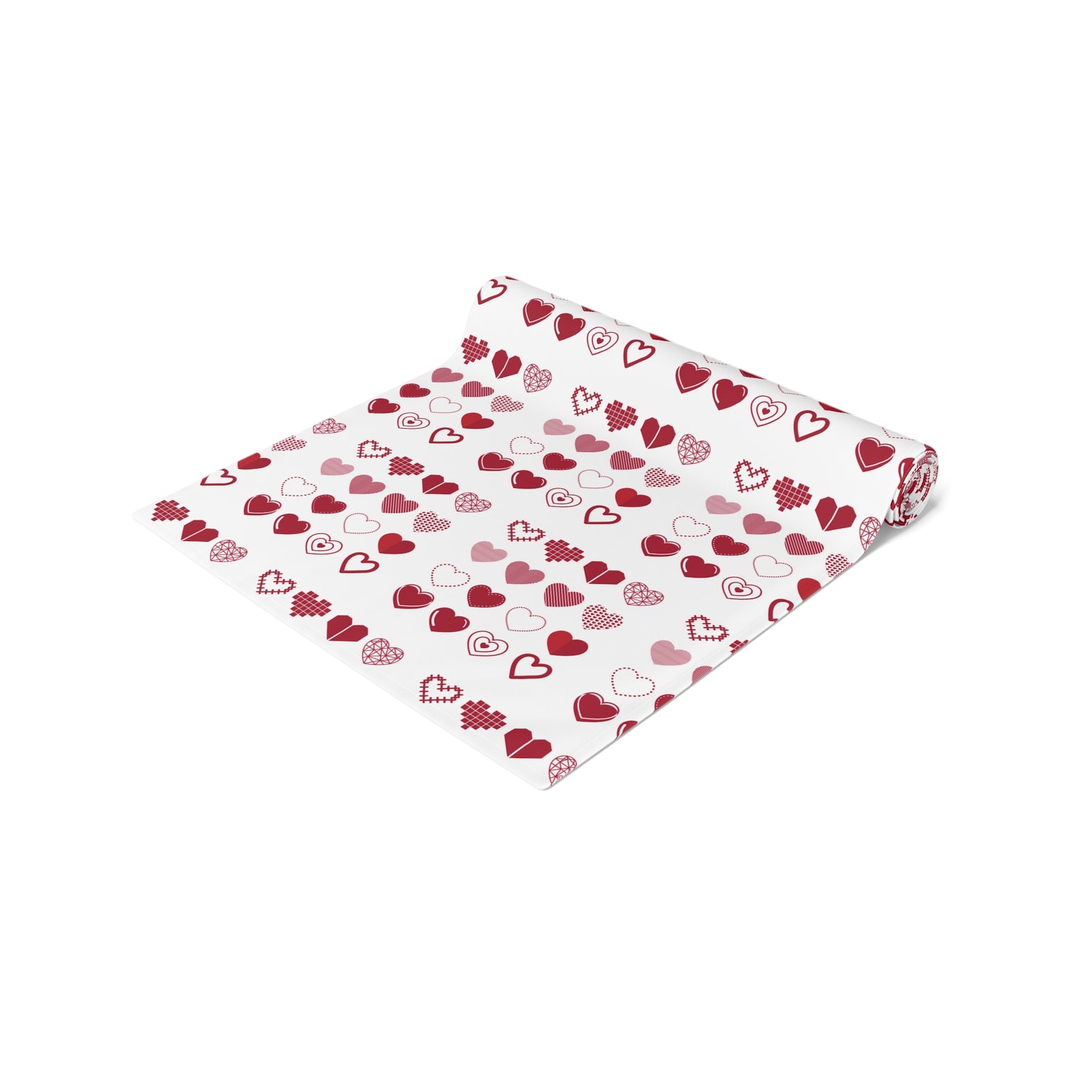 Table Runner (Cotton, Poly) Hearts Valentine