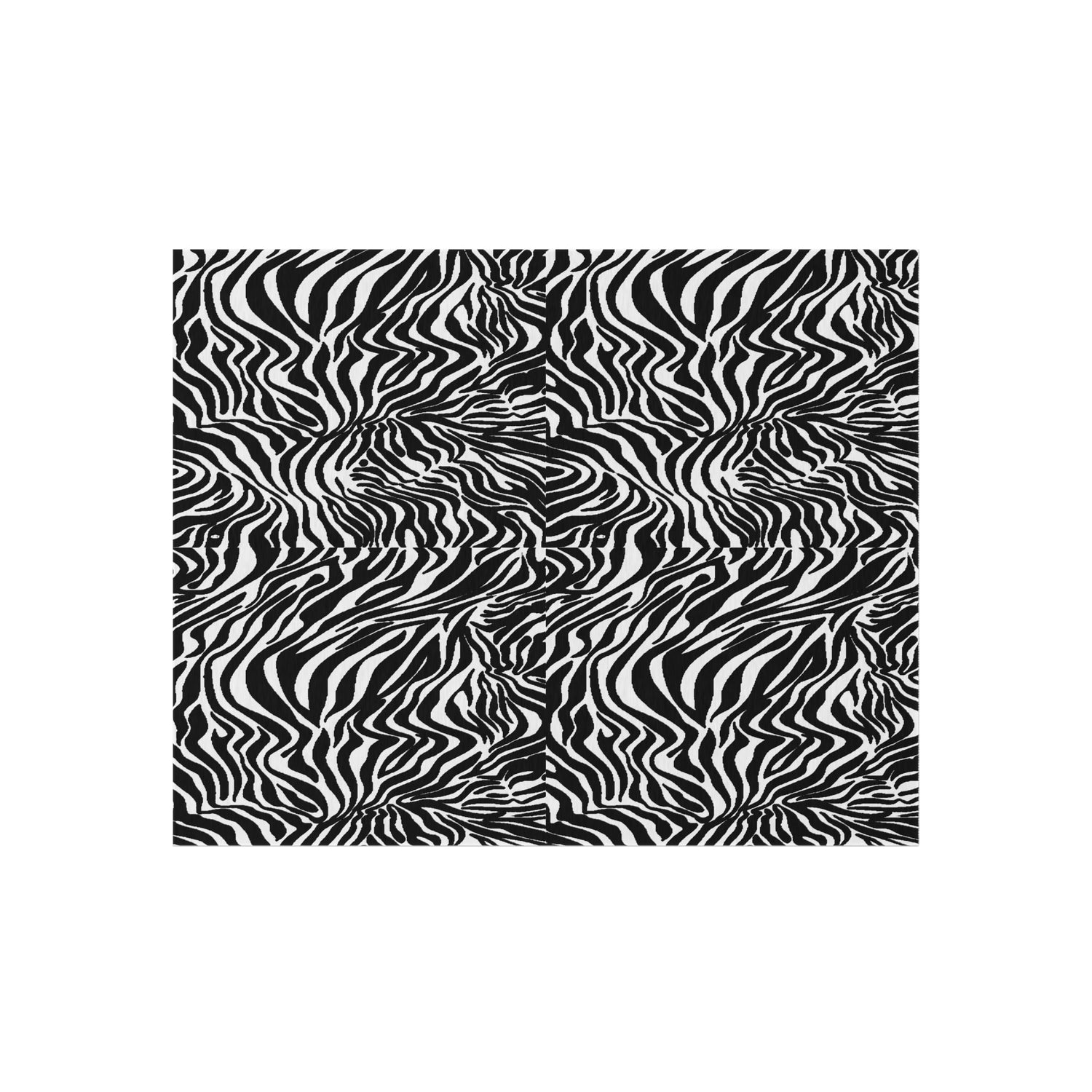 Outdoor Rug White Black Zebra print