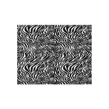 Outdoor Rug White Black Zebra print